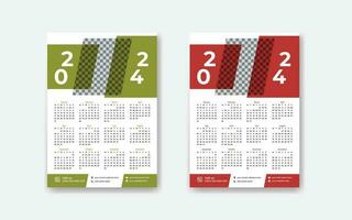 Creative and minimal 2024 calendar design template for your business vector