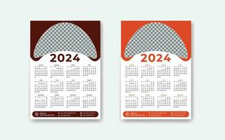 Modern and unique 2024 calendar design template vector