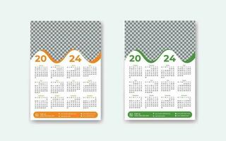 Creative and minimal 2024 calendar design template for your business vector