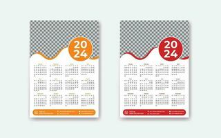 Creative and minimal 2024 calendar design template for your business vector