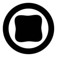Square have rounded corners rectangle shape icon in circle round black color vector illustration image solid outline style