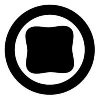 Square have rounded corners rectangle shape icon in circle round black color vector illustration image solid outline style