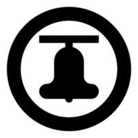 Church bell beam concept campanile belfry icon in circle round black color vector illustration image solid outline style