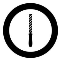 Hand file tool rasp instrument icon in circle round black color vector illustration image solid outline style