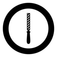 Hand file tool rasp instrument icon in circle round black color vector illustration image solid outline style