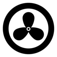 Fan car problem warning cooler icon in circle round black color vector illustration image solid outline style