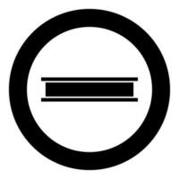 Beam girder I-beam steel bar rail piece for construction metal industry concept building material icon in circle round black color vector illustration image solid outline style
