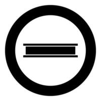 Beam girder I-beam steel bar rail piece for construction metal industry concept building material icon in circle round black color vector illustration image solid outline style