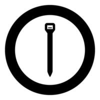 Cable tie zip building material icon in circle round black color vector illustration image solid outline style