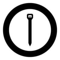 Cable tie zip building material icon in circle round black color vector illustration image solid outline style