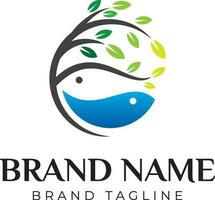 fish tree logo vector