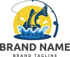 classic fishing logo vector