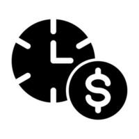 Time Is Money Vector Glyph Icon For Personal And Commercial Use.