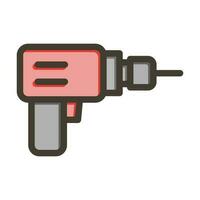 Electric Drill Thick Line Filled Colors For Personal And Commercial Use. vector