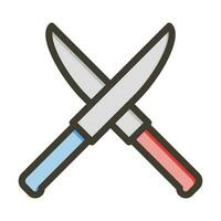 Knives Thick Line Filled Colors For Personal And Commercial Use. vector