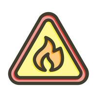 Hazard Sign Thick Line Filled Colors For Personal And Commercial Use. vector