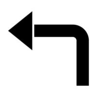 Turn Left Vector Glyph Icon Design