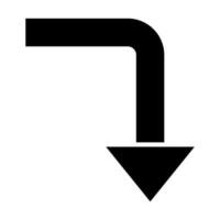 Turn Down Vector Glyph Icon Design