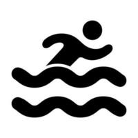 Swimmer Vector Glyph Icon Design