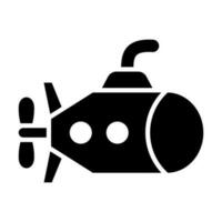 Toy Submarine Vector Glyph Icon Design