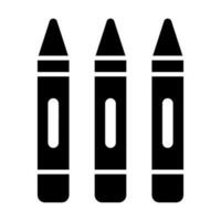 Crayons Vector Glyph Icon Design