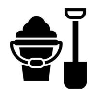 Sand Bucket Vector Glyph Icon Design