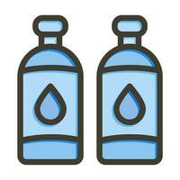 Water Bottles Vector Thick Line Filled Colors Icon Design