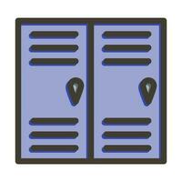 Lockers Vector Thick Line Filled Colors Icon Design