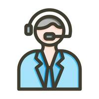 Commentator Vector Thick Line Filled Colors Icon Design
