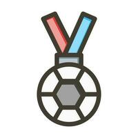 medalla vector grueso línea lleno colores icono diseño