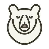 Polar Bear Vector Thick Line Filled Colors Icon Design