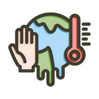 Stop Global Warming Vector Thick Line Filled Colors Icon Design