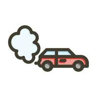 Car Pollution Vector Thick Line Filled Colors Icon Design