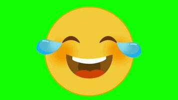 emoji reação, emoji verde tela, engraçado reação emoji, rindo emoji video