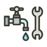 Plumbing Vector Thick Line Filled Colors Icon Design