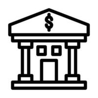 Bank Vector Thick Line Icon For Personal And Commercial Use.