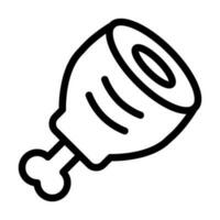 Chicken Leg Vector Thick Line Icon For Personal And Commercial Use.