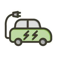 Electric Car Thick Line Filled Colors For Personal And Commercial Use. vector