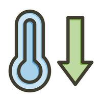 Thermometer Thick Line Filled Colors For Personal And Commercial Use. vector