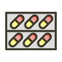 General Medicines Thick Line Filled Colors For Personal And Commercial Use. vector