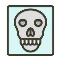 Skull X-ray Thick Line Filled Colors For Personal And Commercial Use. vector