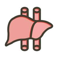 Liver Thick Line Filled Colors For Personal And Commercial Use. vector