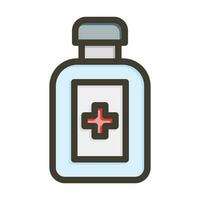 Medicine Bottle Thick Line Filled Colors For Personal And Commercial Use. vector