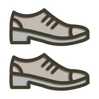 Formal Shoes Thick Line Filled Colors For Personal And Commercial Use. vector