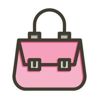 Shoulder Bag Thick Line Filled Colors For Personal And Commercial Use. vector