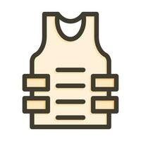 Vest Thick Line Filled Colors For Personal And Commercial Use. vector