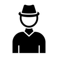 Private Investigator Vector Glyph Icon For Personal And Commercial Use.