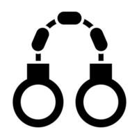 Handcuffs Vector Glyph Icon For Personal And Commercial Use.