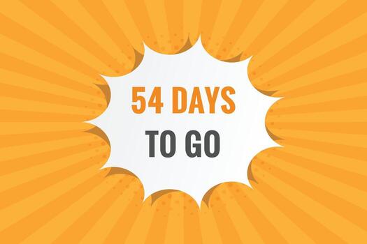 54 days to go countdown template. 54 day Countdown left days banner design vector