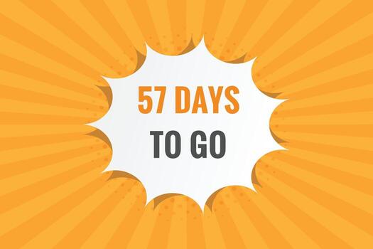 57 days to go countdown template. 57 day Countdown left days banner design vector